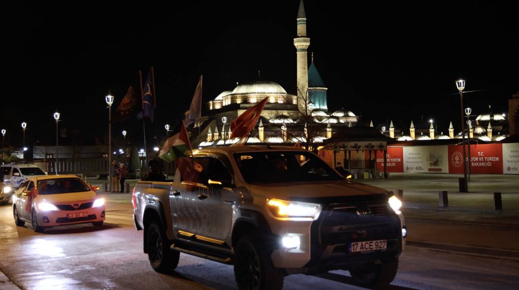 Konya'da sokaklarda aynı öfke! Yüzlerce araçlık konvoy bunun için tek yürek oldu 14